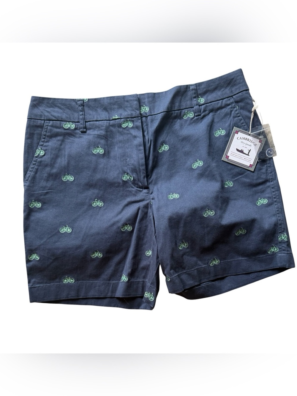 Navy Bicycle Embroidered Women’s Shorts
